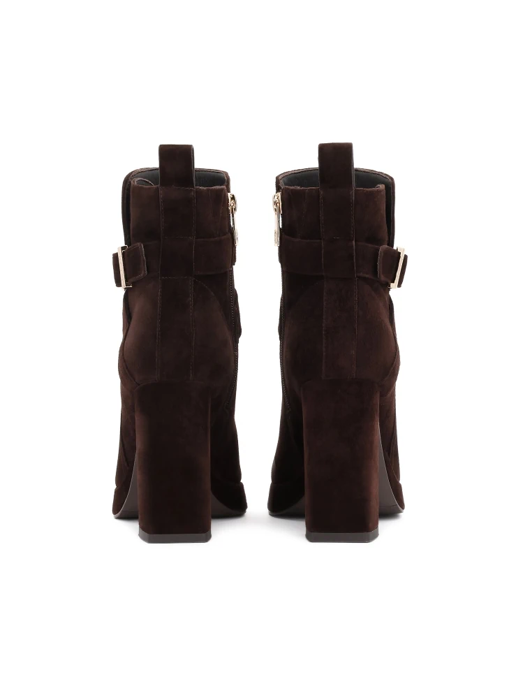 Kazar Brown Suede Heeled And Platform Boots
