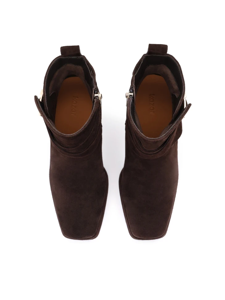 Kazar Brown Suede Heeled And Platform Boots