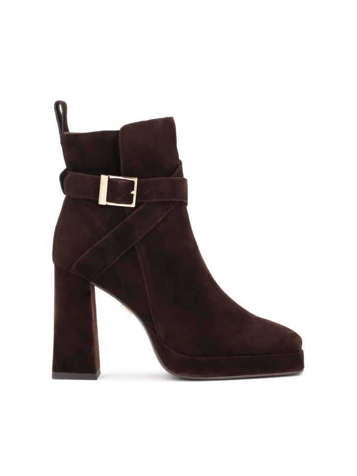 kazar Brown suede heeled and platform boots