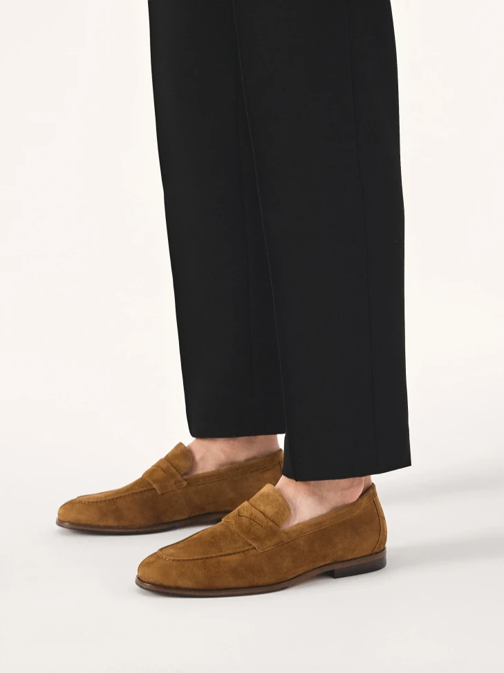 Kazar Brown Suede Minimal Loafers
