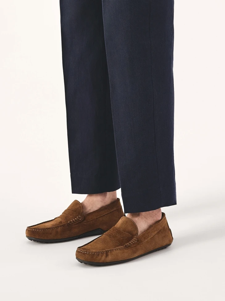 Kazar Brown Suede Moccasins On A Comfortable Sole