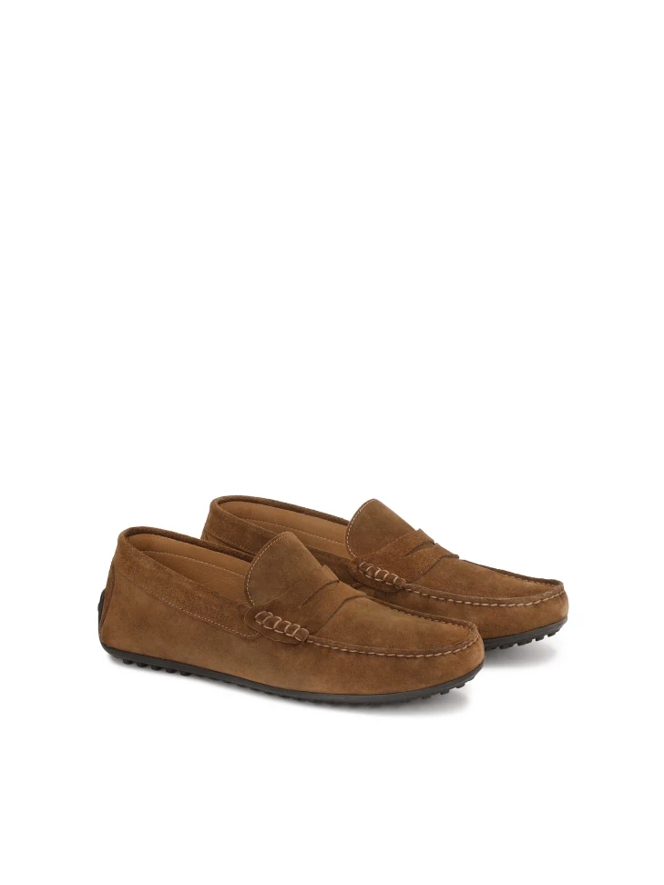 Kazar Brown Suede Moccasins On A Comfortable Sole