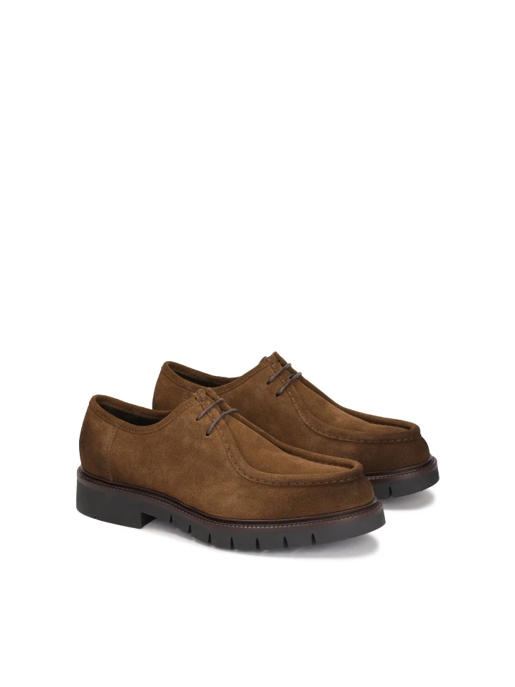 Kazar Brown Suede Shoes With Short Binding