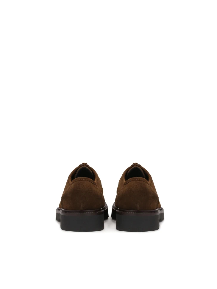 Kazar Brown Suede Shoes With Short Binding