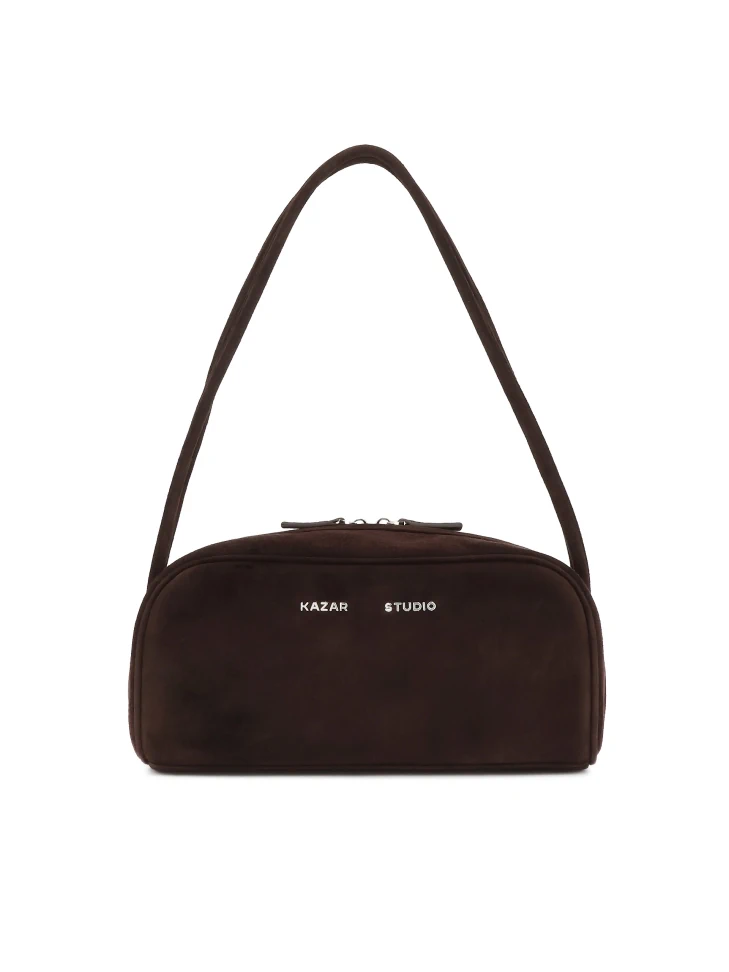 kazar Brown suede shoulder bag