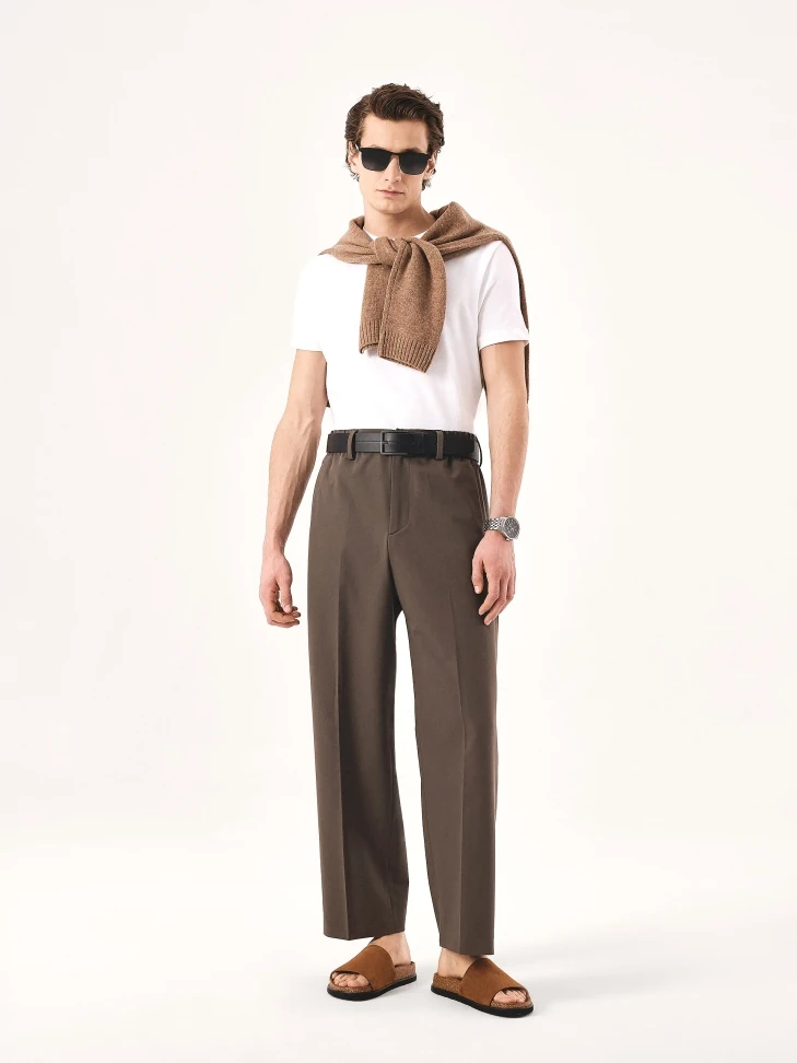 Kazar Brown Suede Slides On A Cork Sole