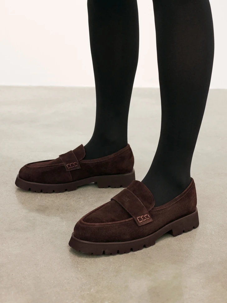 Kazar Brown Suede Slip On Shoes