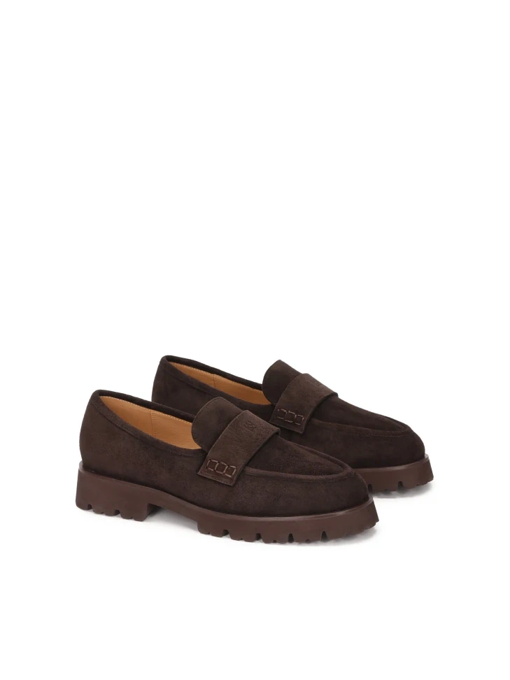 Kazar Brown Suede Slip On Shoes