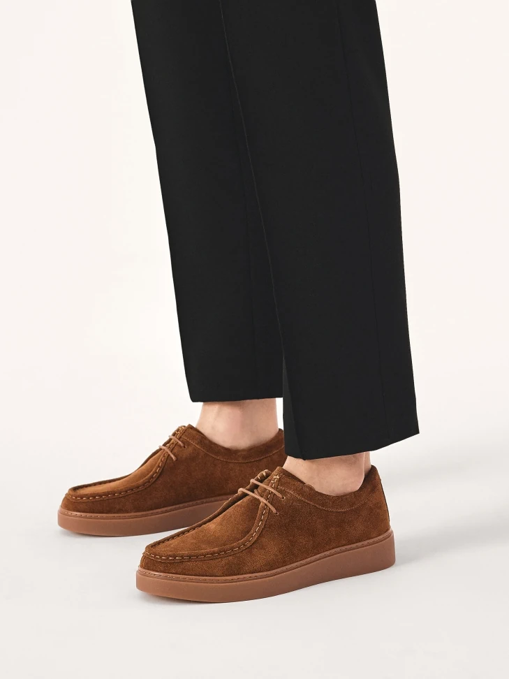 Kazar Brown Suede Sneakers With Short Laces