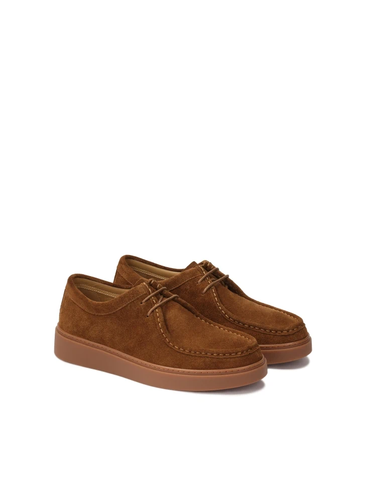 Kazar Brown Suede Sneakers With Short Laces