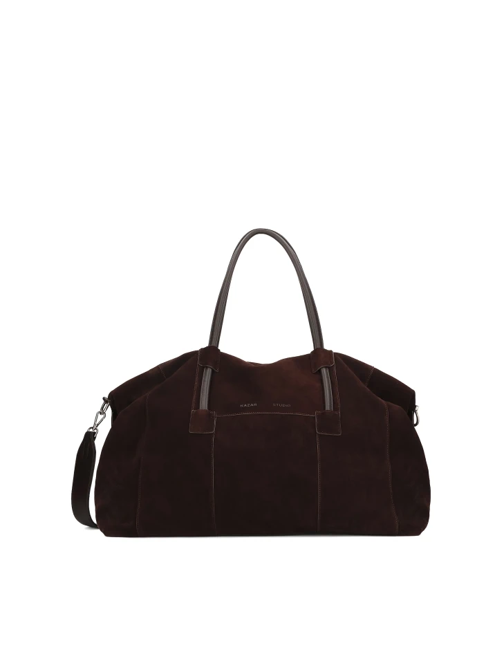 kazar Brown suede travel bag