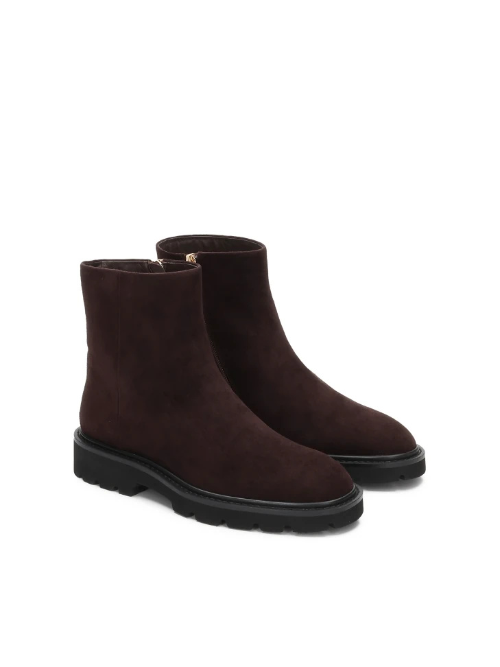 Kazar Brown Suede Zip-up Boots