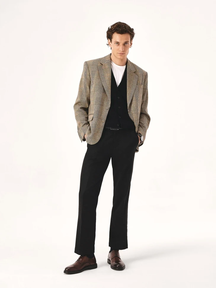 Kazar Brown Suit Shoes With Cap Toe Nose