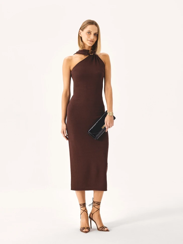 Kazar Brown Tied Sandals With Pointed Toes