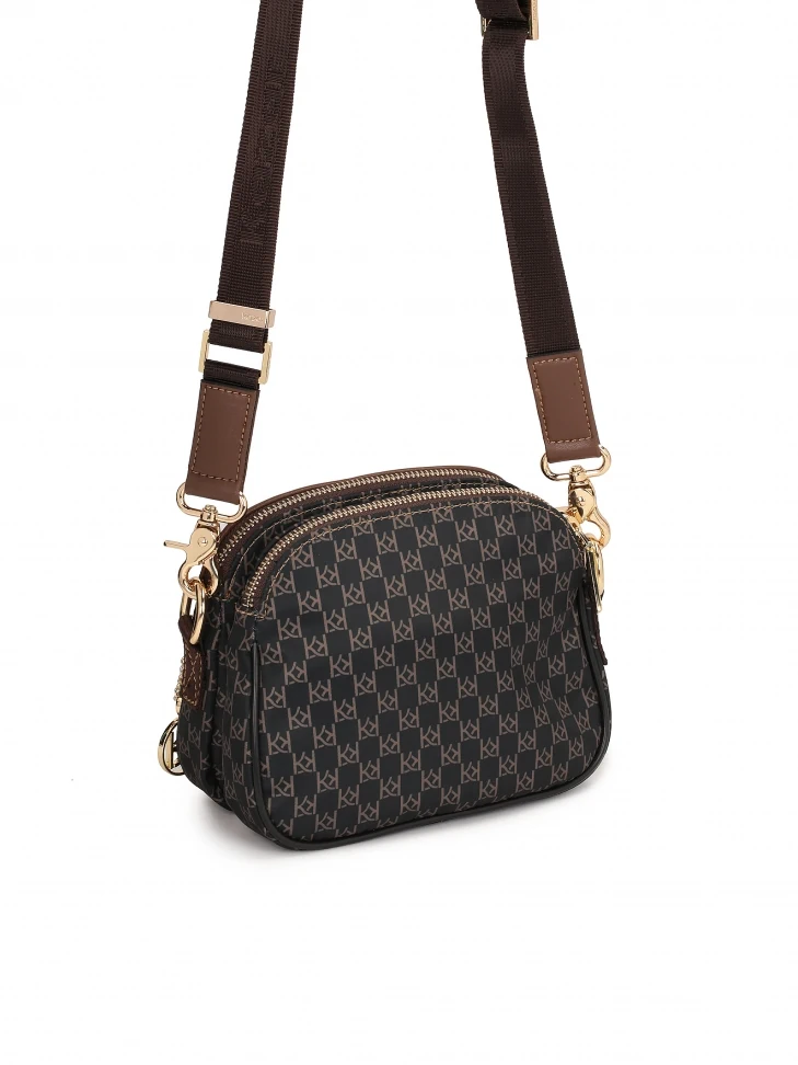 Kazar Brown Urban Bag Made Of Patterned Fabric