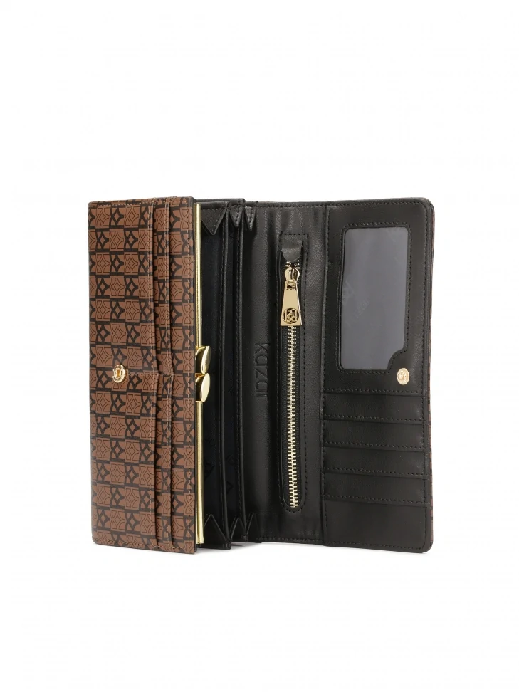 Kazar Brown Wallet With A Unique Pattern