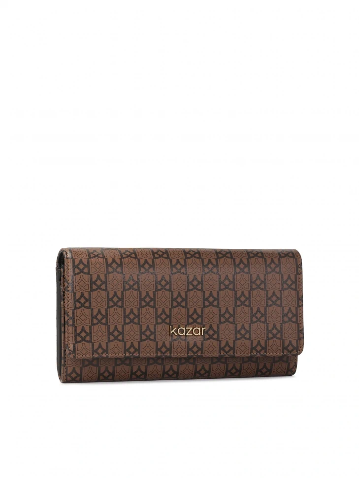 Kazar Brown Wallet With A Unique Pattern