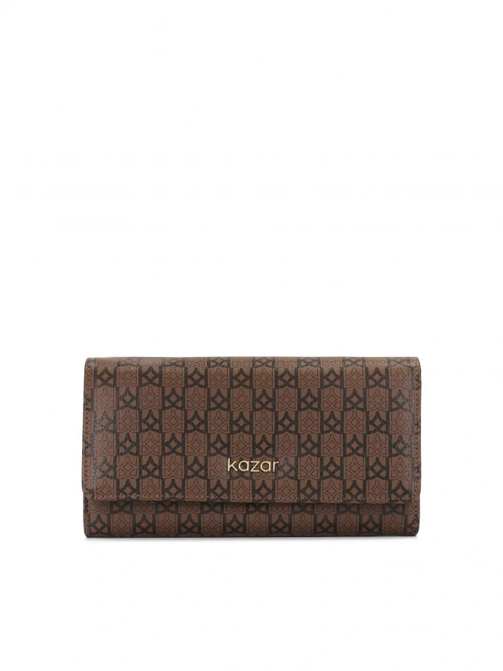 kazar Brown wallet with a unique pattern