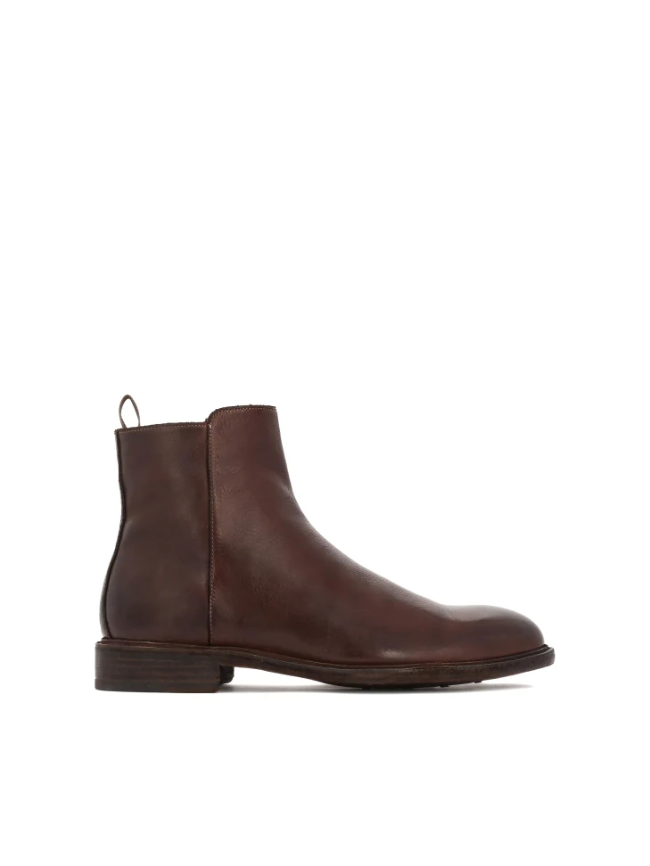 kazar Brown zipped boots with leather sole