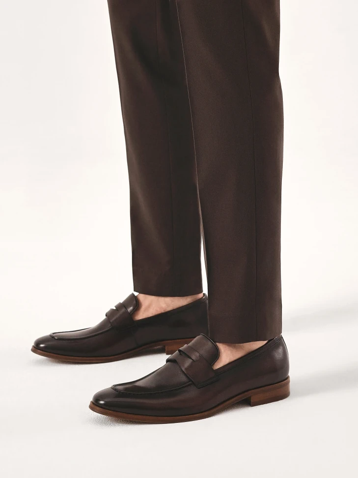Kazar Business Brown Loafers With Shaded Upper