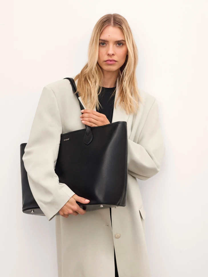 Kazar Capacious Black Shoulder Bag