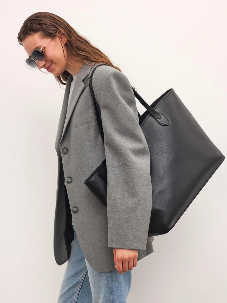 Kazar Capacious Black Shoulder Bag