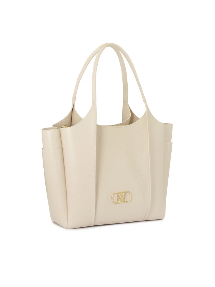 Kazar Capacious Cream Shoulder Bag