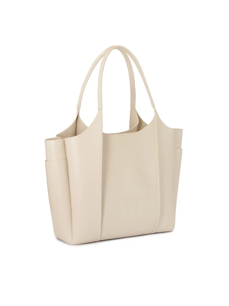 Kazar Capacious Cream Shoulder Bag