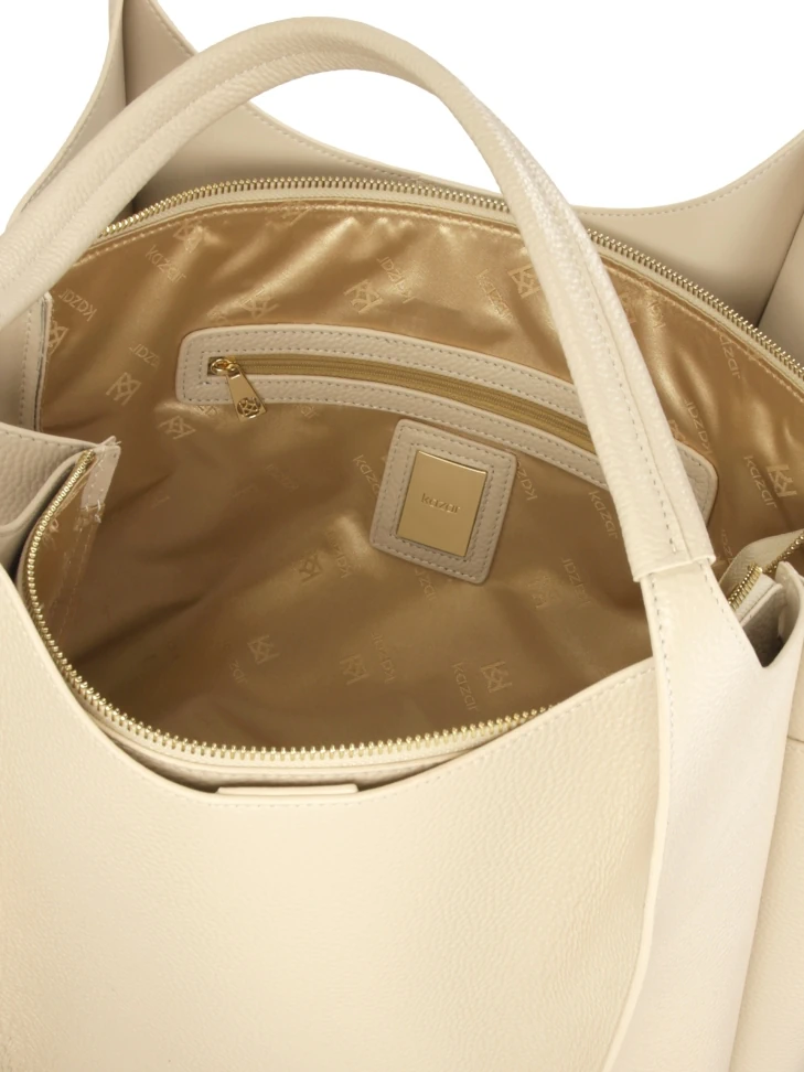 Kazar Capacious Cream Shoulder Bag