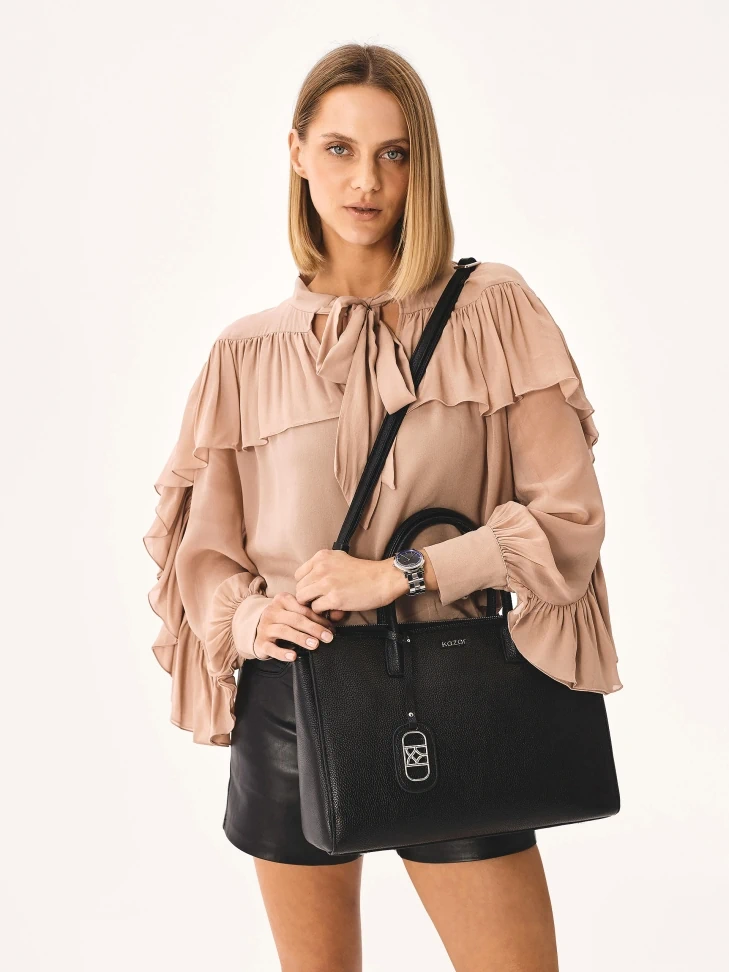 Kazar Capacious Leather Handbag In Business Style