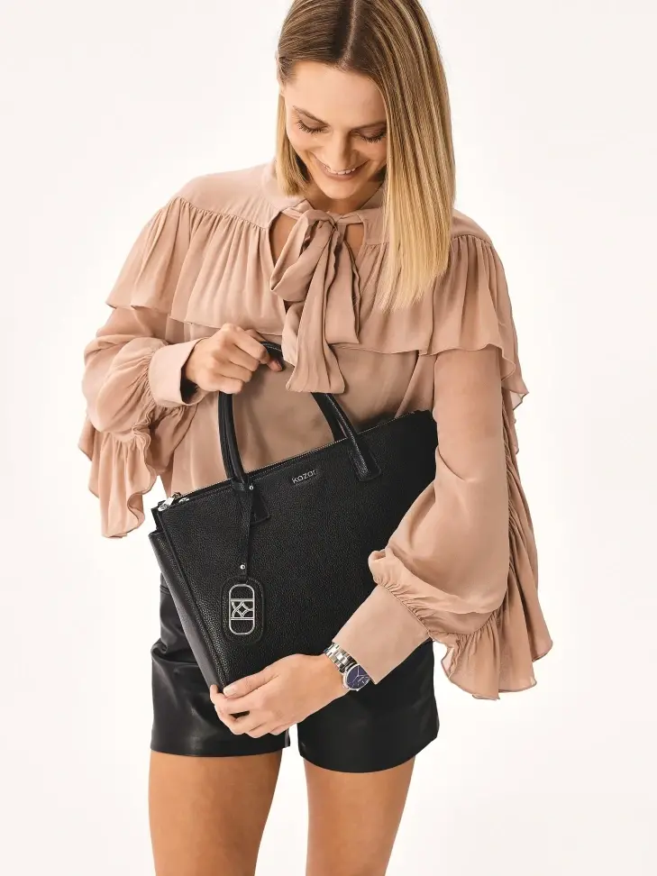 Kazar Capacious Leather Handbag In Business Style