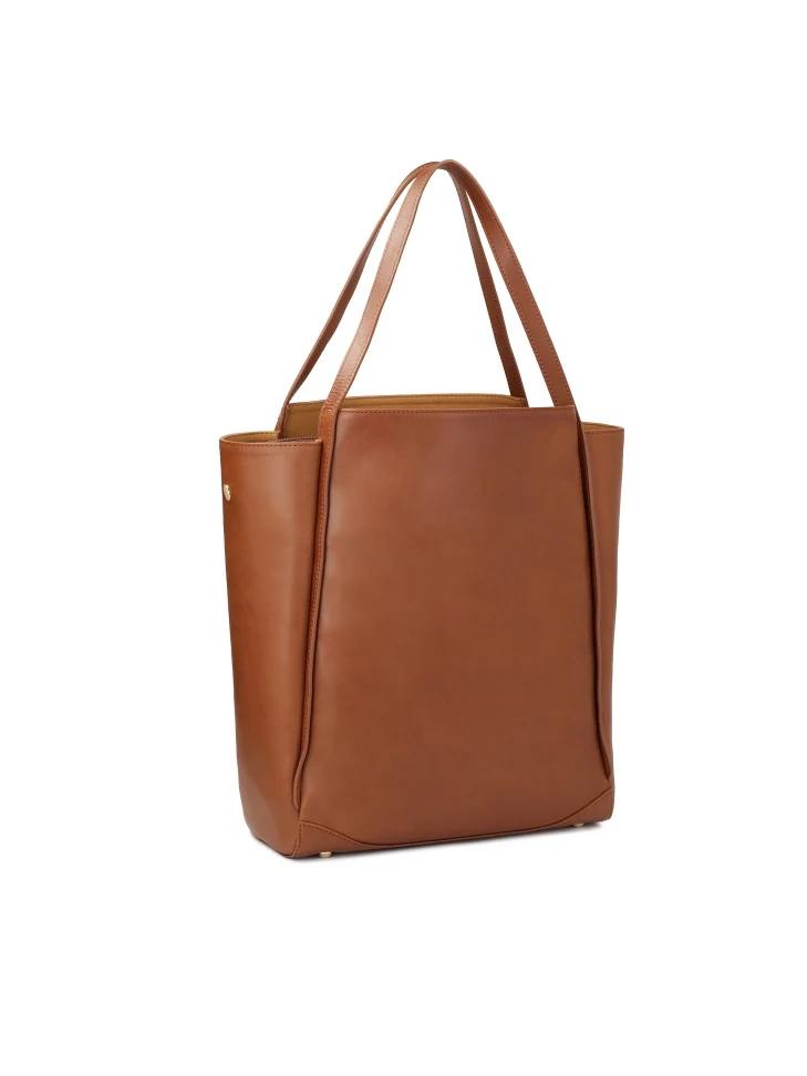 Kazar Capacious Leather Handbag In Minimal Style