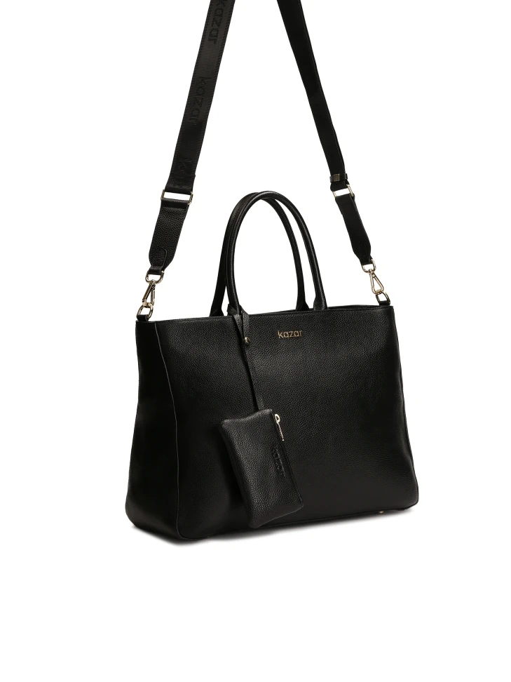 Kazar Capacious Leather Handbag With Pouch