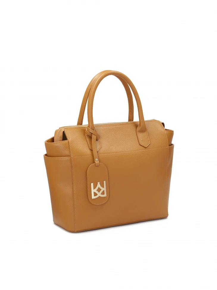 Kazar Capacious Light Brown Leather Handbag