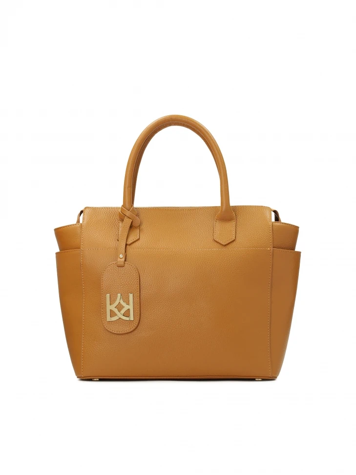 kazar Capacious light brown leather handbag