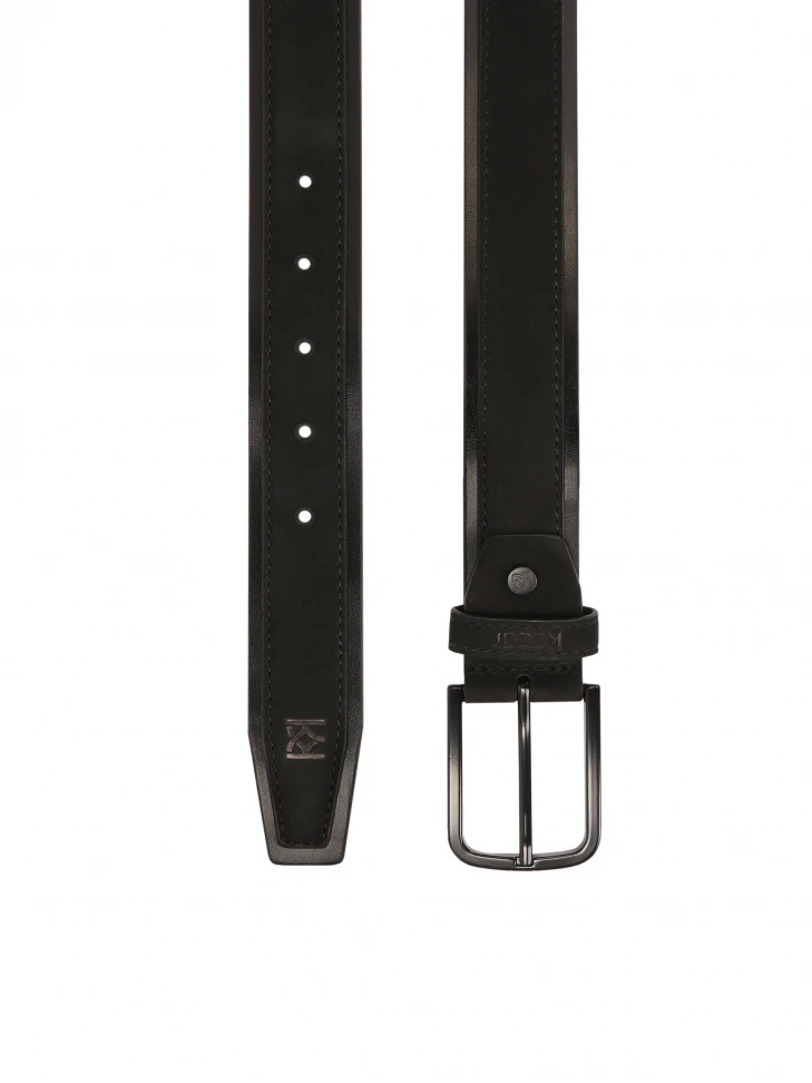 Kazar Casual Black Nubuck And Grain Leather Belt
