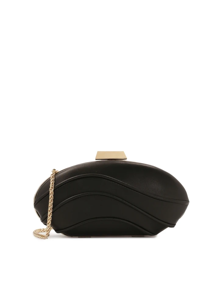 kazar Chic black ellipse-shaped clutch bag