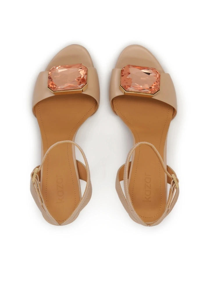 Kazar Chic Sandals With Large Decorative Stone