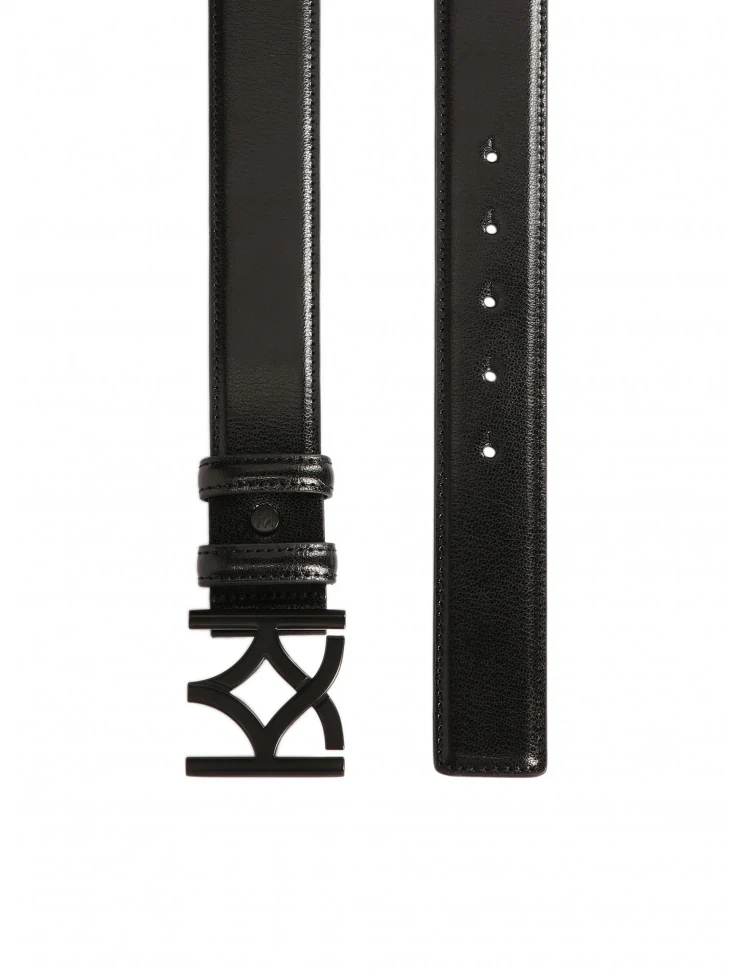 Kazar Classic Black Belt With Logoed Buckle