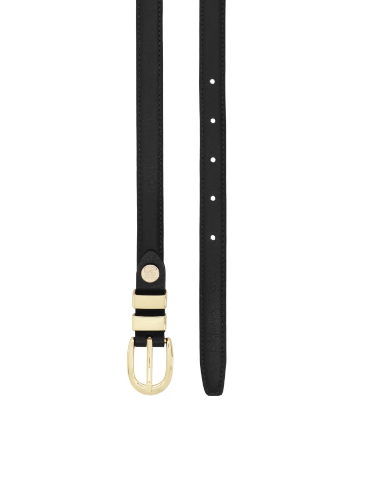 Kazar Classic Black Belt With Narrow Profile