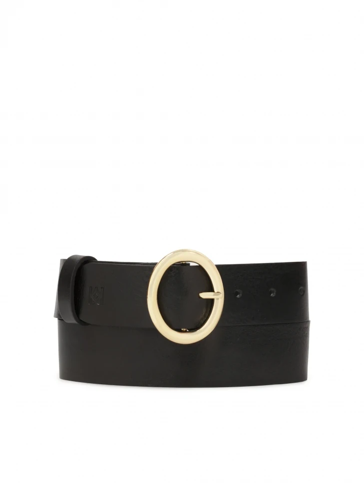 kazar Classic black belt with round buckle