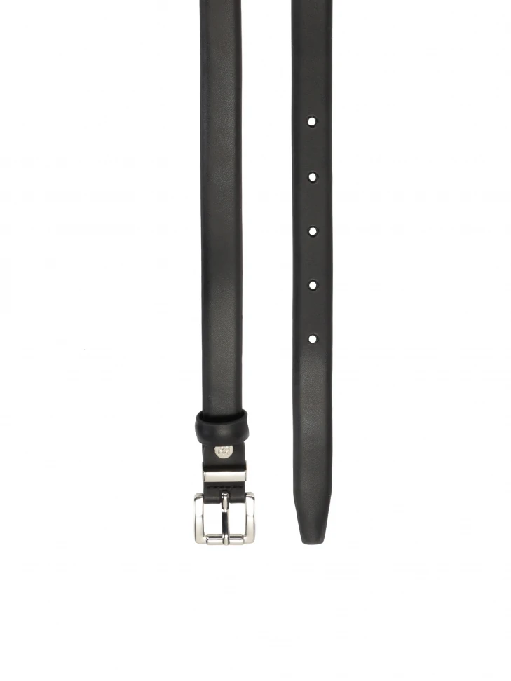 Kazar Classic Black Belt With Silver Buckle