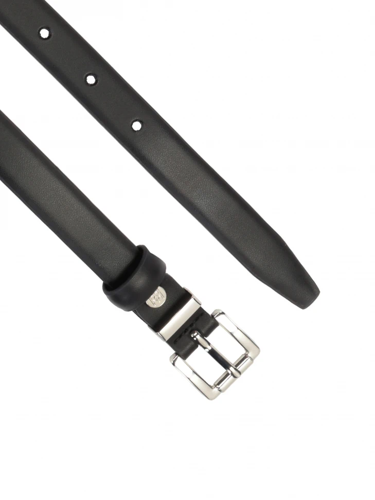 Kazar Classic Black Belt With Silver Buckle