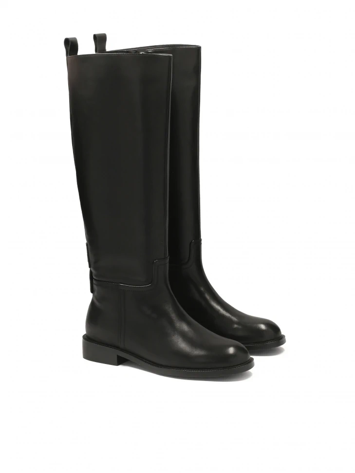 Kazar Classic Black Boots On A Flat Sole