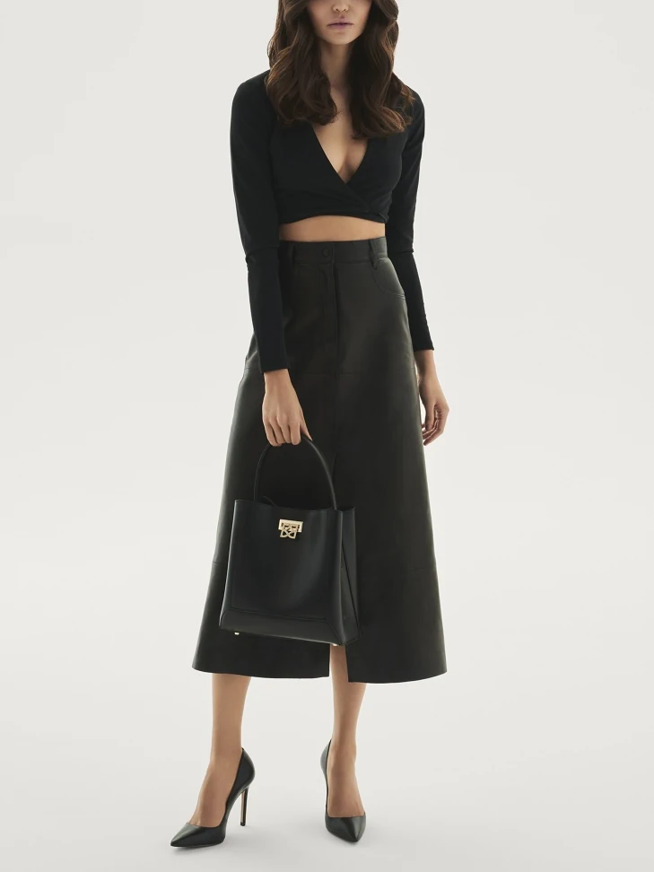 Kazar Classic Black Grain Leather Stilettos