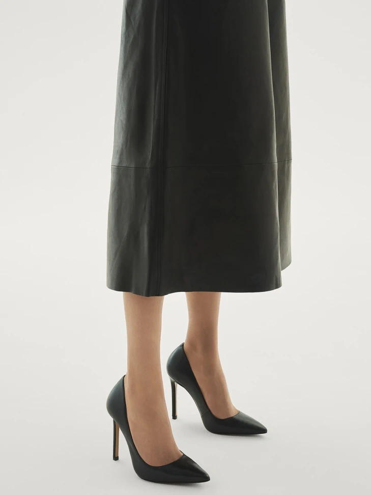 kazar Classic black grain leather stilettos