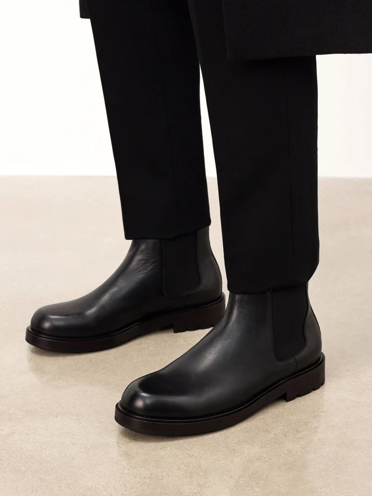 Kazar Classic Black Leather Chelsea Boots