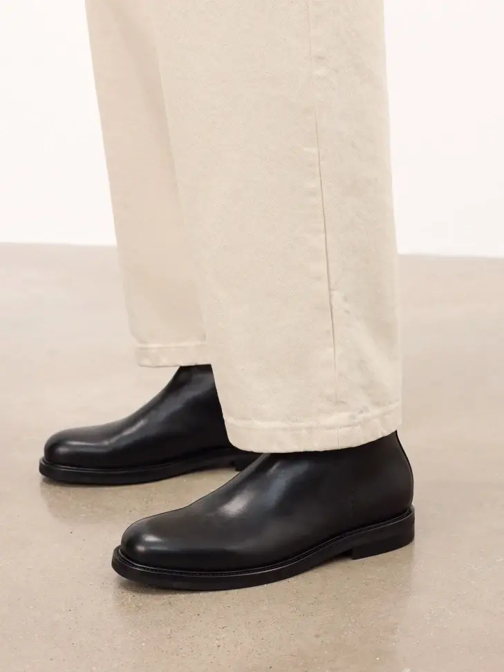 Kazar Classic Black Leather Men's Boots