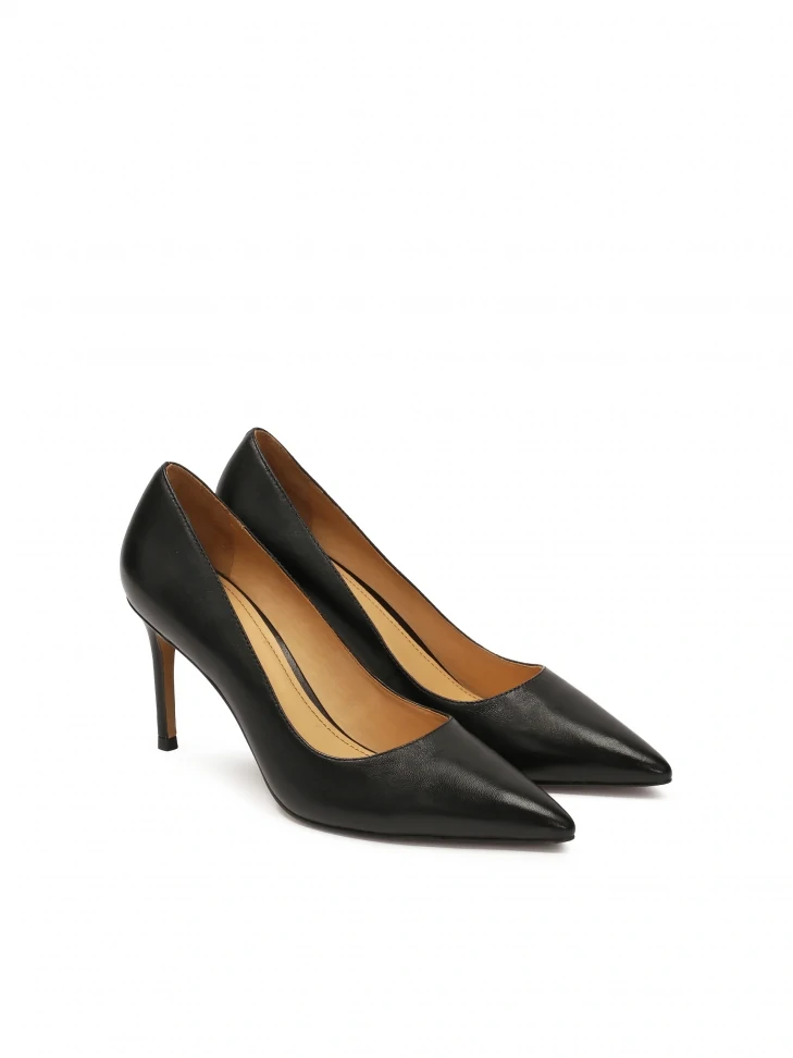 Kazar Classic Black Natural Leather Stilettos