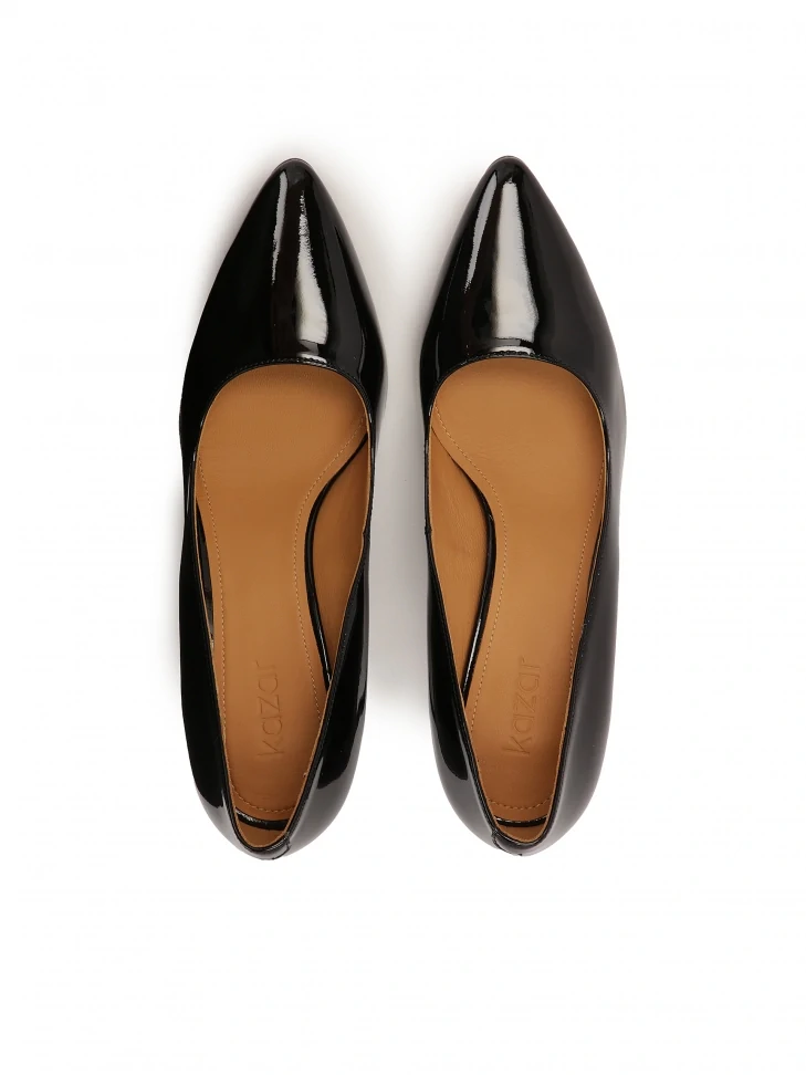 Kazar Classic Black Patent Leather Stilettos